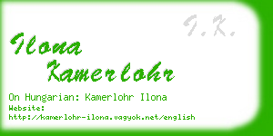 ilona kamerlohr business card